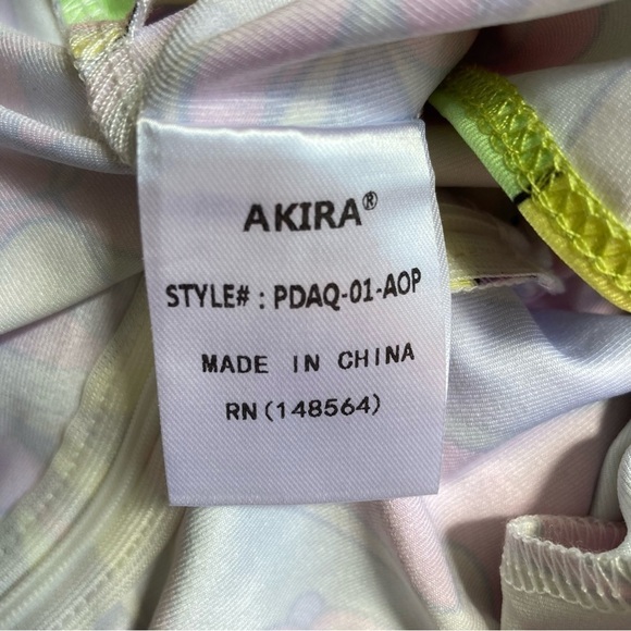 NWT AKIRA Happy Daze Cross Over Cutout Halter Bodysuit Retro 70s Hippie Print L - Picture 15 of 15